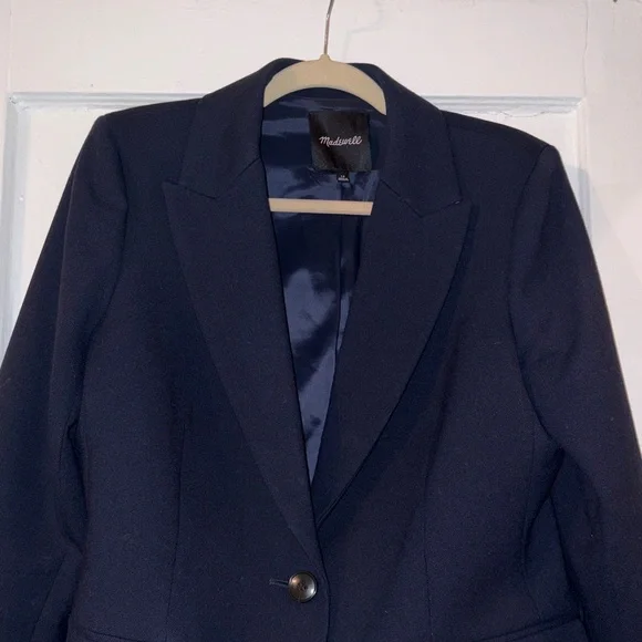 Madewell Navy Alston Blazer SZ 10 - Picture 3 of 8